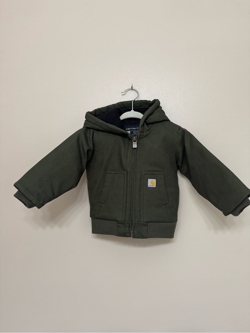Carhartt Olive Green Hooded insulated Canvas Jacket